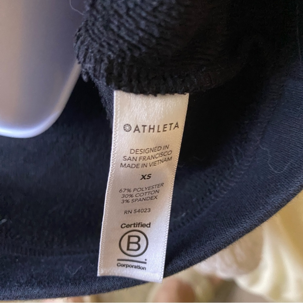 Athleta Sweatfleece Turtleneck Cotton Midi Dress with Pockets sz Small - Picture 8 of 10